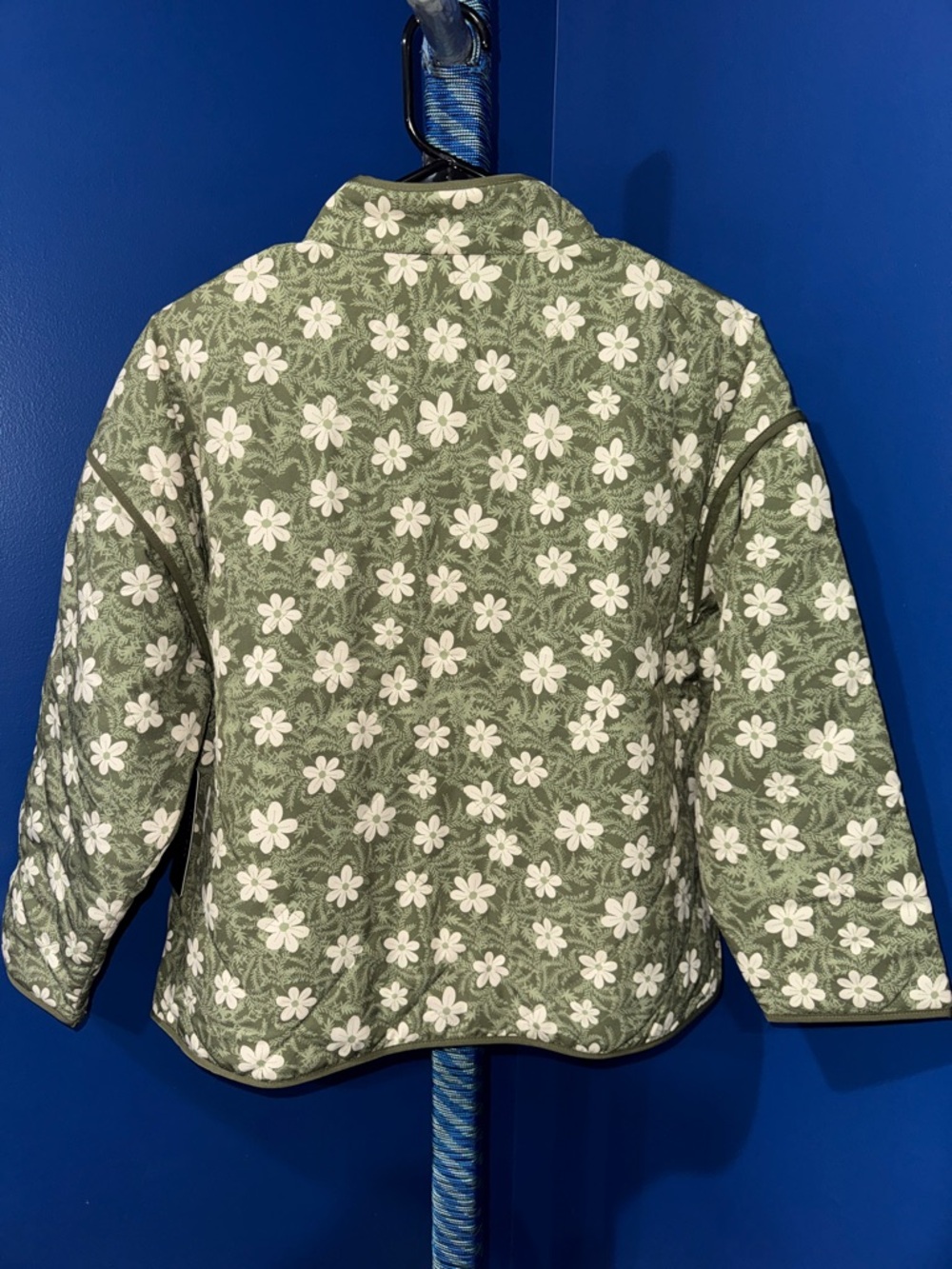 SABRINA LAUREN- NWT Reversible Green Floral Open Front Jacket Size Petite Med - Picture 4 of 14